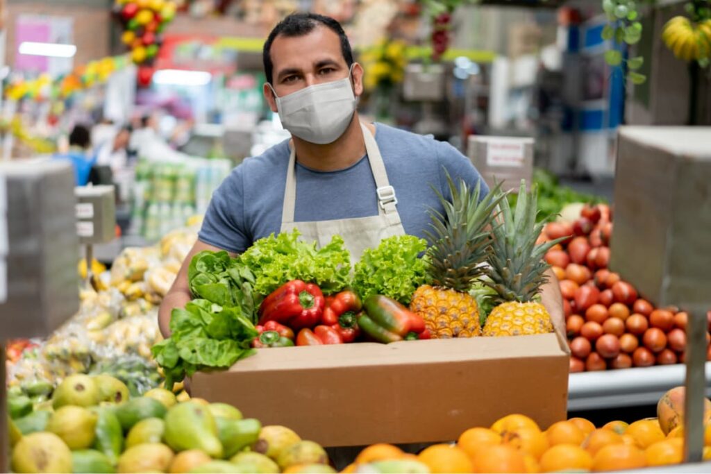  Restock At Publix Super Market includes fresh vegetables, lattice, red bell peppers, fruits like pine apples, peers, oranges.